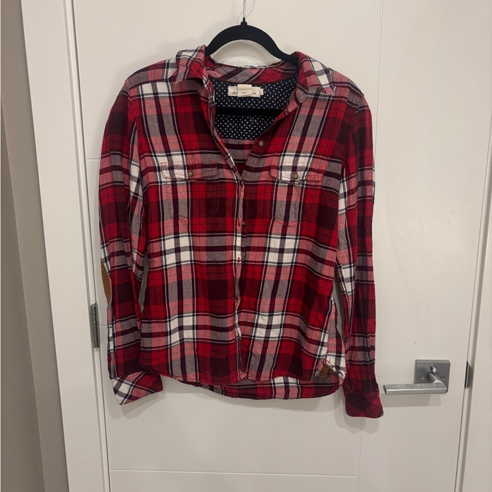 Label of Graded Goods Classic Red Plaid Button-Down Shirt